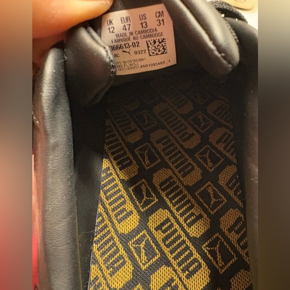 PUMA Black-Puma Team Gold GV Las Vegas shoes size 12 - Picture 8 of 9